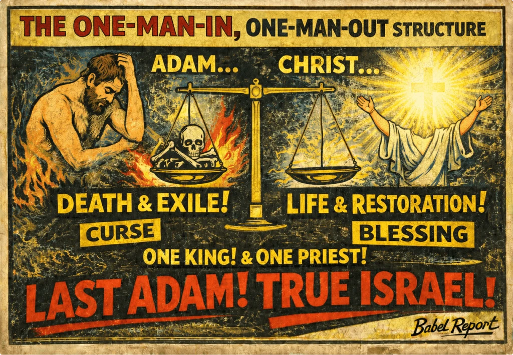 The One-Man-In, One-Man-Out Structure — Last Adam, True Israel